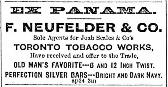 Felic Neufelder advertisement, 1878